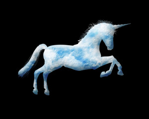 Obraz na płótnie Canvas Unicorn horse symbol Cloads icon Cloady logo illustration