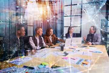 Group of business people have a meeting together in office