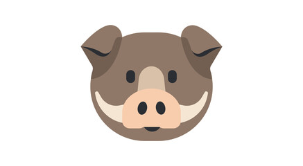 Wild boar wild pig, animal illustrations on white background
