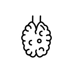 Human organ parathyroid gland line icon. Isolated vector element.