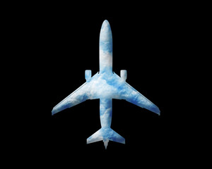 Fototapeta na wymiar Airplane symbol Cloads icon Cloady logo illustration