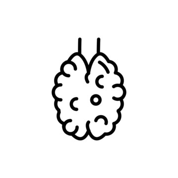 Human organ parathyroid gland line icon. Isolated vector element.