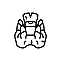 Human organs thyroid gland line icon. Isolated vector element.