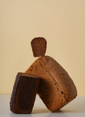 loaf of bread in nude background 