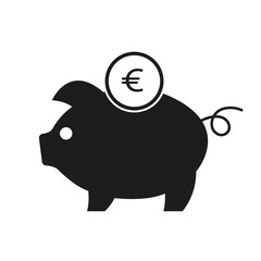 Piggy bank. Vector image.