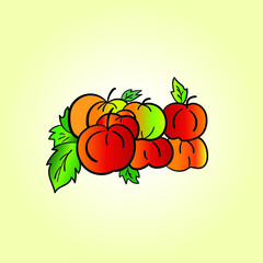 vector fresh vegetables tomato fruits