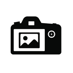 Camera icon. Modern simple snapshot photography sign. Trendy design symbol for website, web button, mobile app. Vector image. Logo illustration.