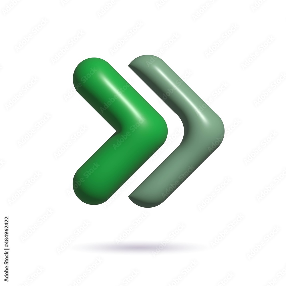 Poster 3d green arrow for web and ui design.