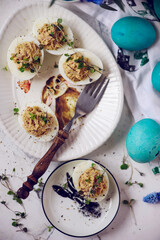 Easter Deviled eggs..style rustic