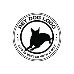 Dog pet animal silhouette. Good use for symbol, logo, web icon, mascot, or any design you want.