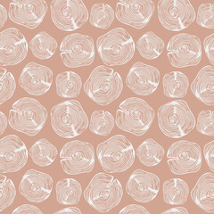 Wood cuts seamless pattern, vector background with slice of wood. Can be used for wallpapers, surface textures, pattern fills