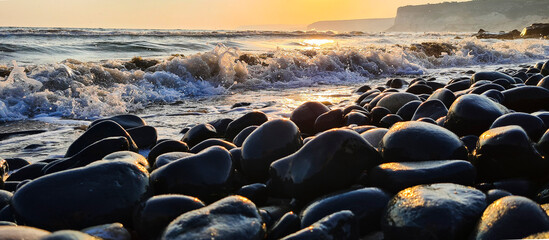 Kourion beach in Cyprus
Pebble beach area. Small waves on this beach almost always.