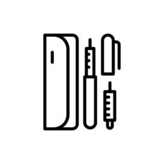 Syringe pen line icon. Isolated vector element.