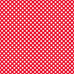 Red and white polka dot texture as background	