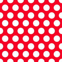 Red and white polka dot texture as background - obrazy, fototapety, plakaty