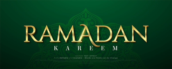 Ramadan kareem Text effect Editable 3d gold luxury text style