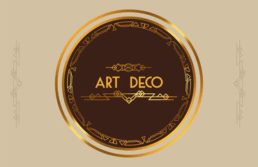 art deco lettering in circle