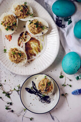 Easter Deviled eggs..style rustic