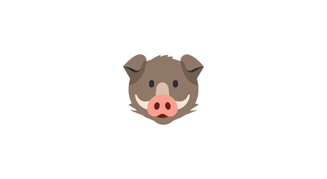 Wild boar wild pig, animal illustrations on white background