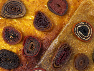 Fruit pastille of different types top view. Delicious and healthy fruit desserts. Homemade fruit...