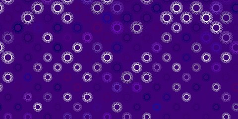Dark purple vector texture with disease symbols.