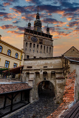The historic city of Sighisoara in Transilvania Romania