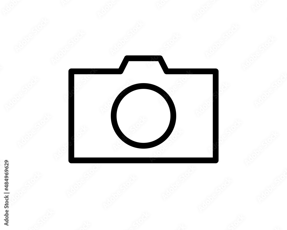 Poster photo camera icon vector illustration. linear symbol with thin outline. the thickness is edited. min