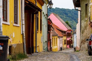 The historic city of Sighisoara in Transilvania Romania