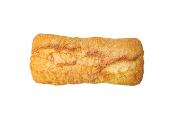 bread on a white background top view