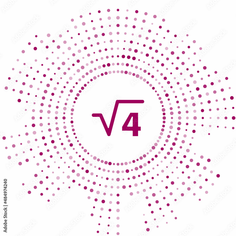 Aufkleber purple square root of 4 glyph icon isolated on white background. mathematical expression. abstract c
