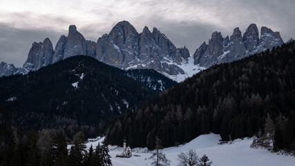 Santa Maddalena blue hour view over Dolomites