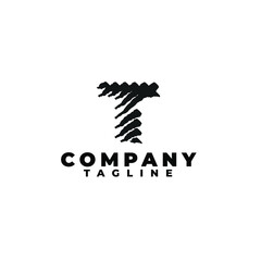 Dual tone T logo design template. Letter T initial logo