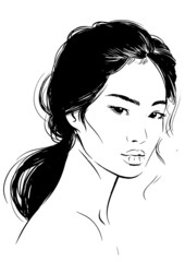 fashion illustration beautiful asian women