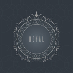silver monogram with royal word