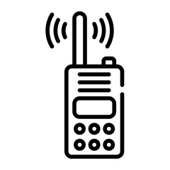 walkie talkie line icon - obrazy, fototapety, plakaty