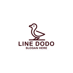 Fototapeta na wymiar outline dodo bird. Duck logo vector illustration