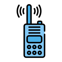 walkie talkie Color line icon