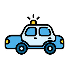 police car Color line icon