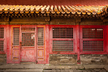 Old building in The enchanting Forbidden City in Beijing in the morning sunlight. Beijing, China