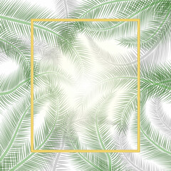 Green and greey coconut leaves for white background.Poster tropical leaves designVector Illustration