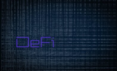 Business finance investment DeFi decentralize blockchain concept, data and number futuristic background