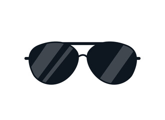 Policeman's black sunglasses. Vector illustration of a siren in a cartoon childish style. Isolated funny clipart. cute print.