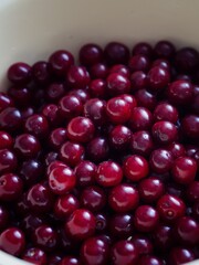red cherries in a bowl