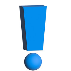 3D Exclamation Point Bluel Vector Ai File