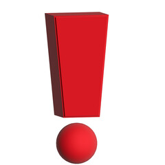 3D Exclamation Point Red Bevel Vector Ai File