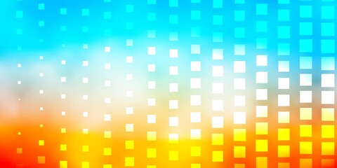 Light Blue, Yellow vector pattern in square style. Abstract gradient illustration with colorful rectangles. Best design for your ad, poster, banner.