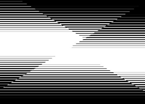 Modern black and white pattern of parallel broken lines with a smooth transition from black to white. Abstract vector background