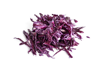 Red cabbage isolated on a white background. Kohlrabi red cabbage salad