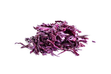 Red cabbage isolated on a white background. Kohlrabi red cabbage salad