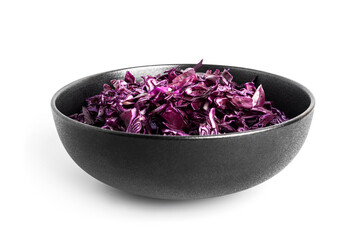 Obraz na płótnie Canvas Red cabbage isolated on a white background. Kohlrabi red cabbage salad